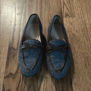 J. Crew Blue and Brown Suede Loafers